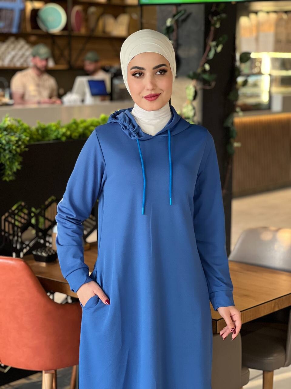 4418-17PX-2 فستان -ازرق - Thumbnail