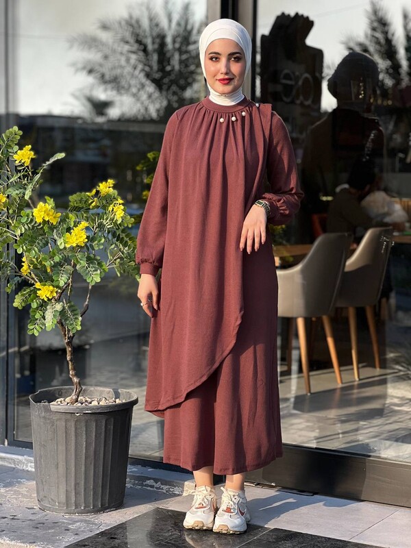 FOR YOU MODA - 4424-6M-3 فستان ساده - جوزي