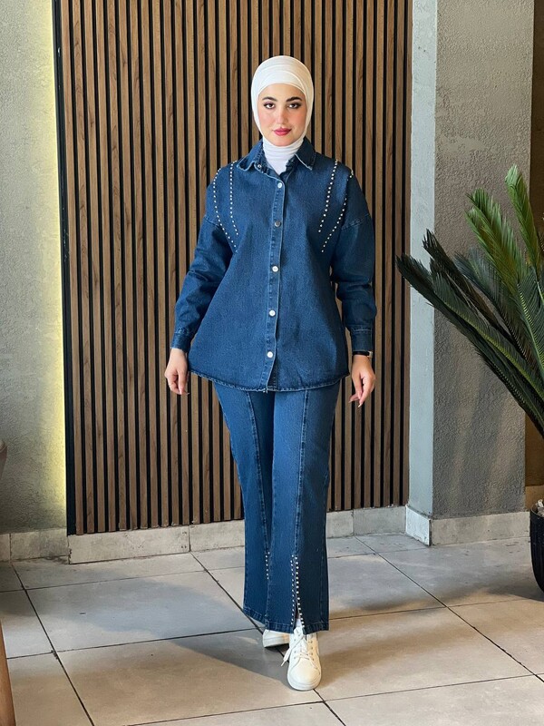 FOR YOU MODA - 4426-65W-1 طقم جينز قطعتين