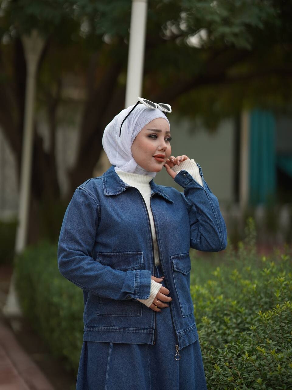 4428-31M-1 طقم قطعتين جينز سحاب - Thumbnail