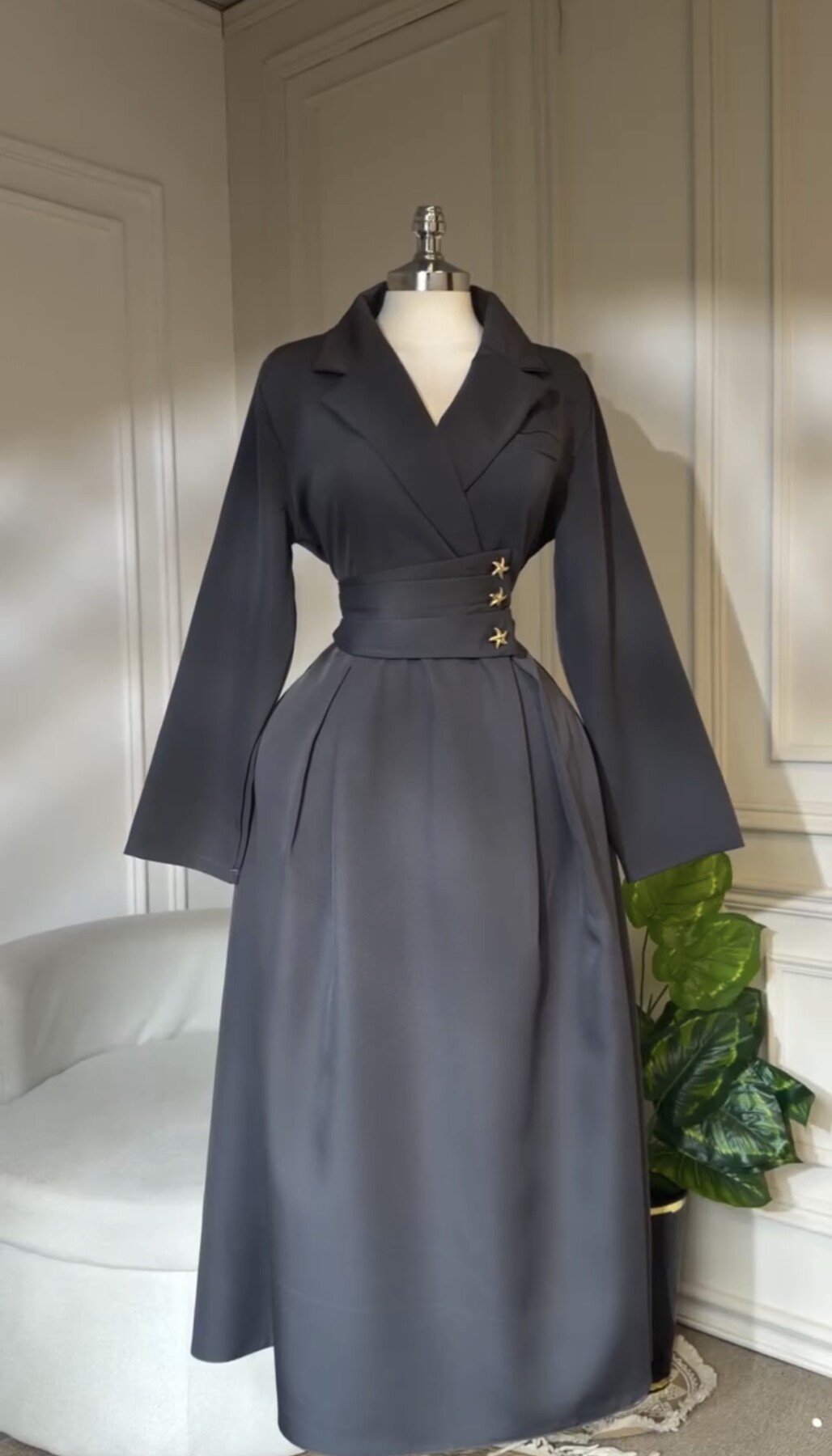 FOR YOU MODA - 44320-90B-3 فستان رصاصي 