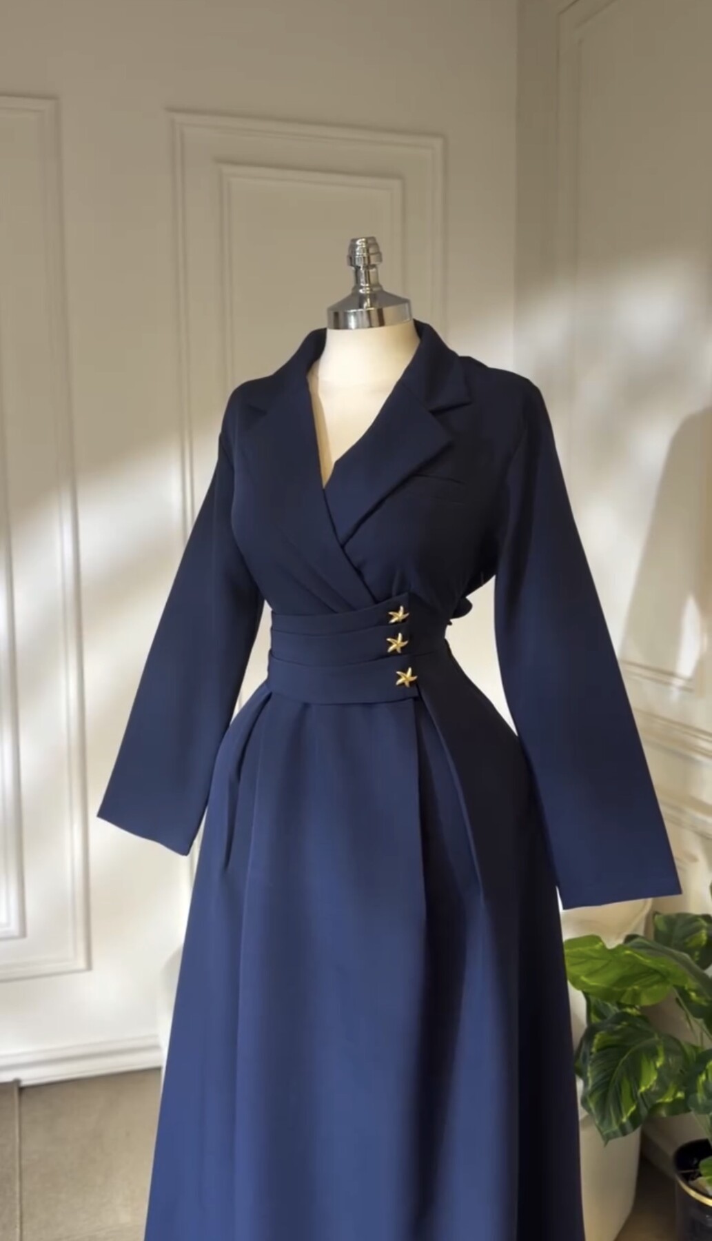 FOR YOU MODA - 44320-90B-5 فستان -نيلي 