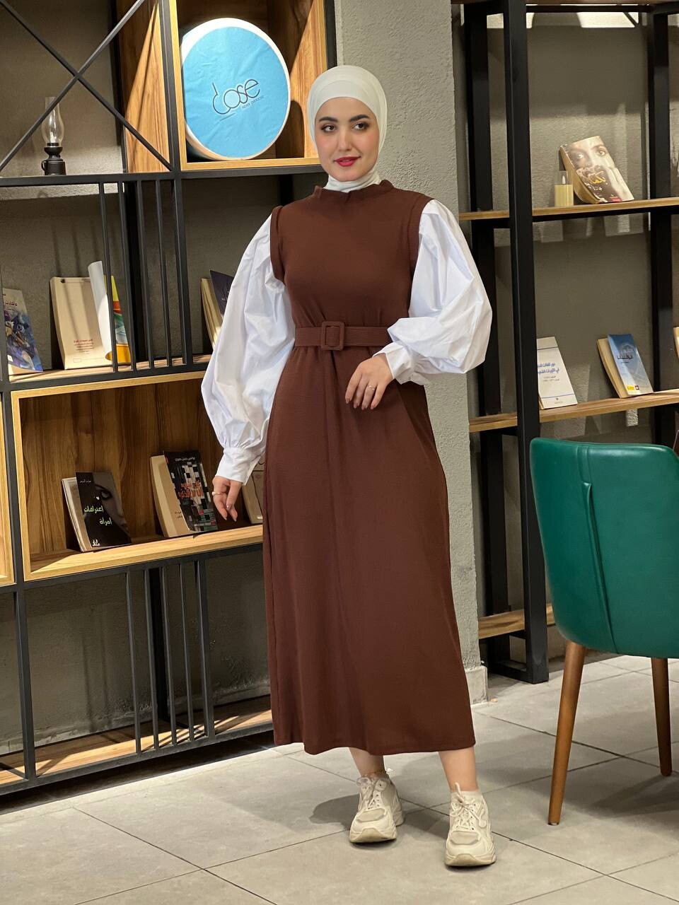 4437-21H-4 فستان لونين - جوزي - Thumbnail