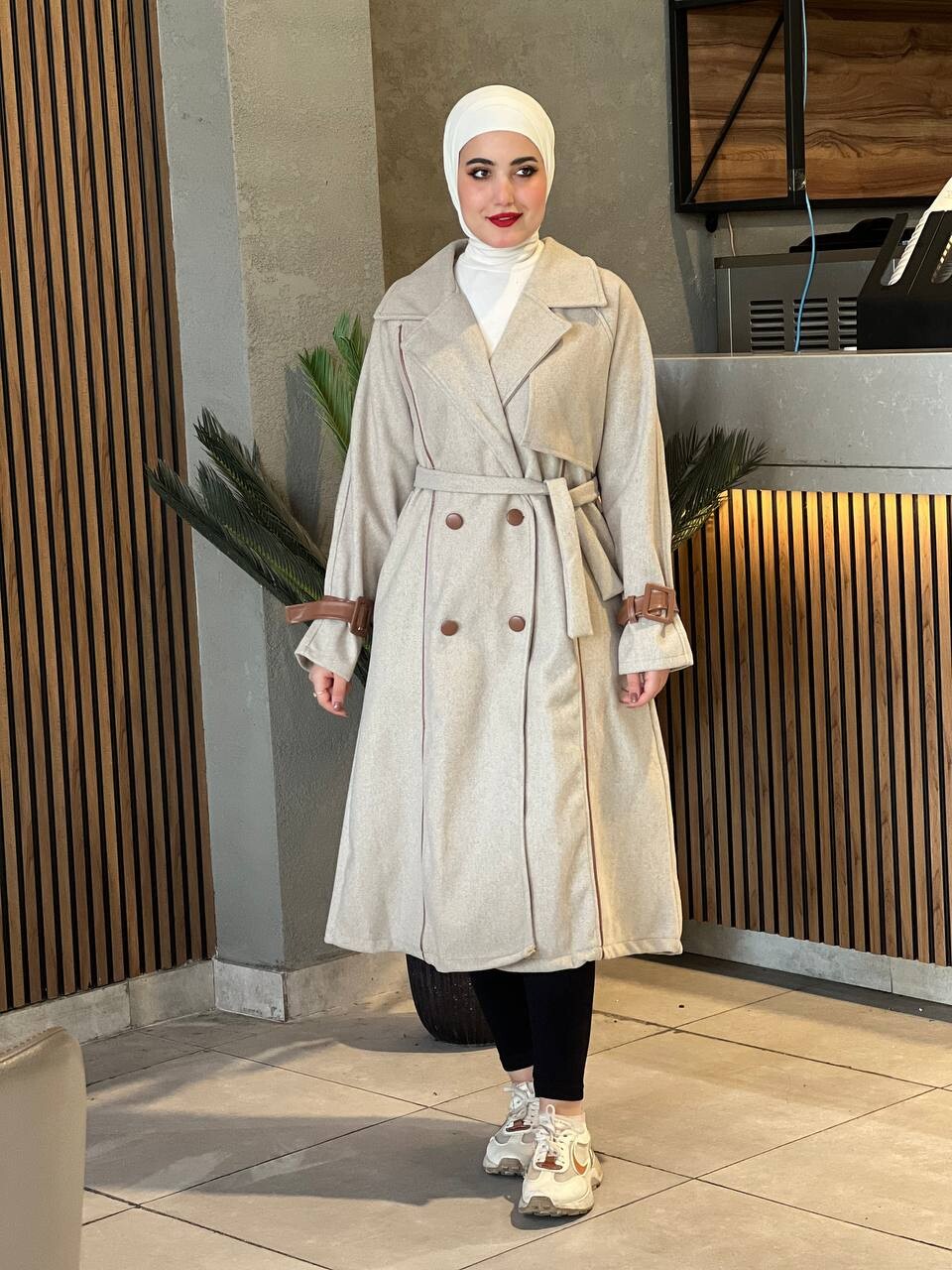 4439-37E-5 كوت - بيج فاتح - Thumbnail