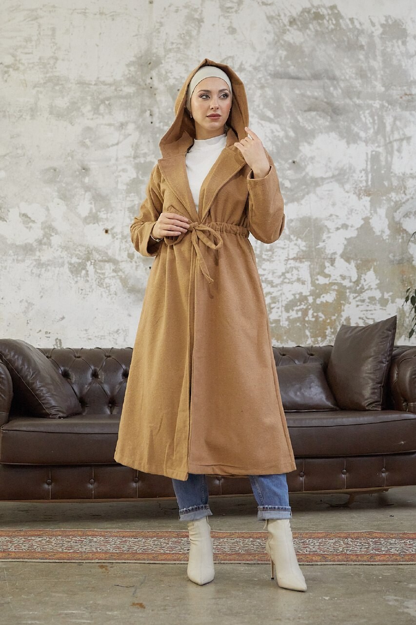 FOR YOU MODA - 4445-89V-4 كوت جوخ - بيج غامق (1)