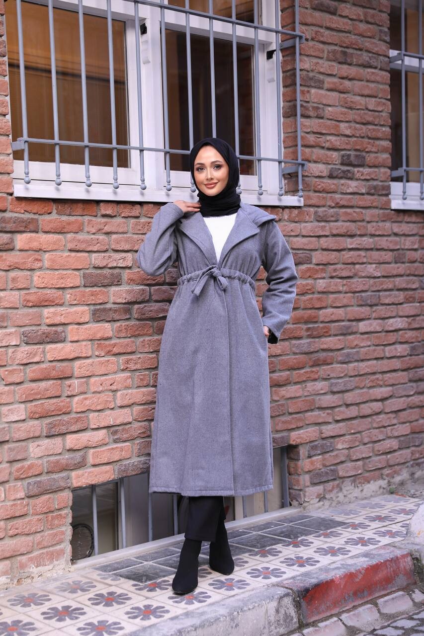 4445-89V-5 كوت جوخ - رصاصي - Thumbnail