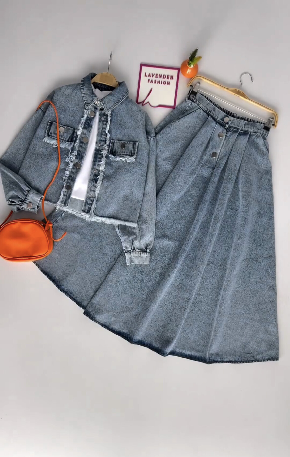 FOR YOU MODA - 4458-73W-1 طقم قطعتين - جينز فاتح FOR YOU MODA - 4458-73W-1 طقم قطعتين - جينز فاتح