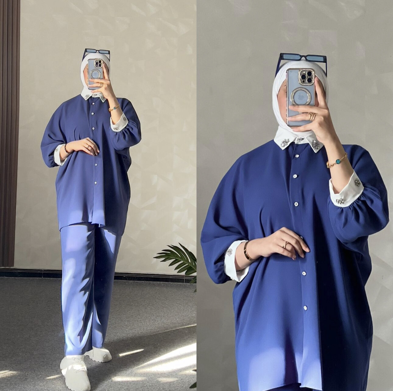 FOR YOU MODA - 4490-18I-2 طقم قطعتين - ازرق FOR YOU MODA - 4490-18I-2 طقم قطعتين - ازرق