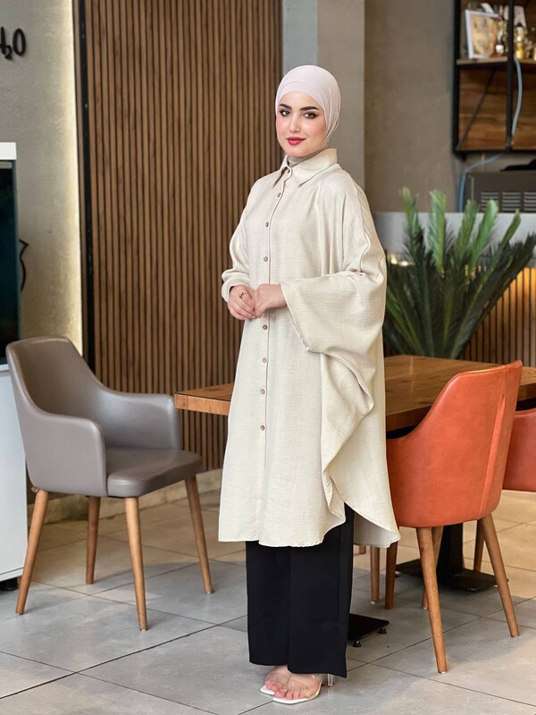 FOR YOU MODA - 4503-1O-7 قميص - بيج 