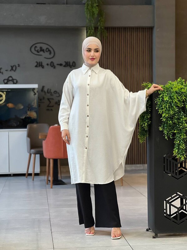 FOR YOU MODA - 4503-1O-2 قميص - ابيض 