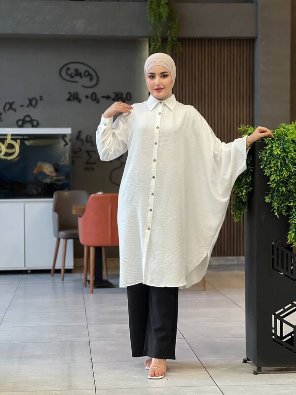 FOR YOU MODA - 4503-1O-2 قميص - ابيض (1)