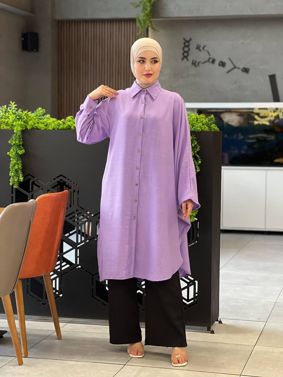 4503-1O-6 قميص - بنفسجي - Thumbnail