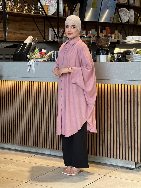 FOR YOU MODA - 4503-1O-3 قميص - وردي وصخ 