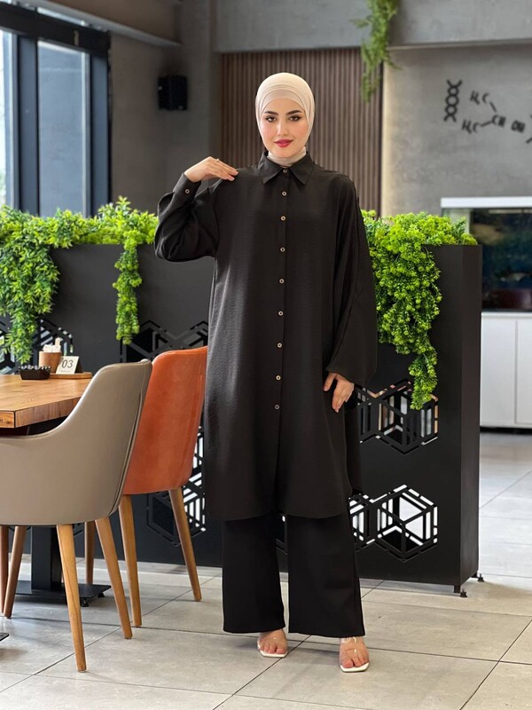 FOR YOU MODA - 4503-1O-1 قميص -اسود (1)