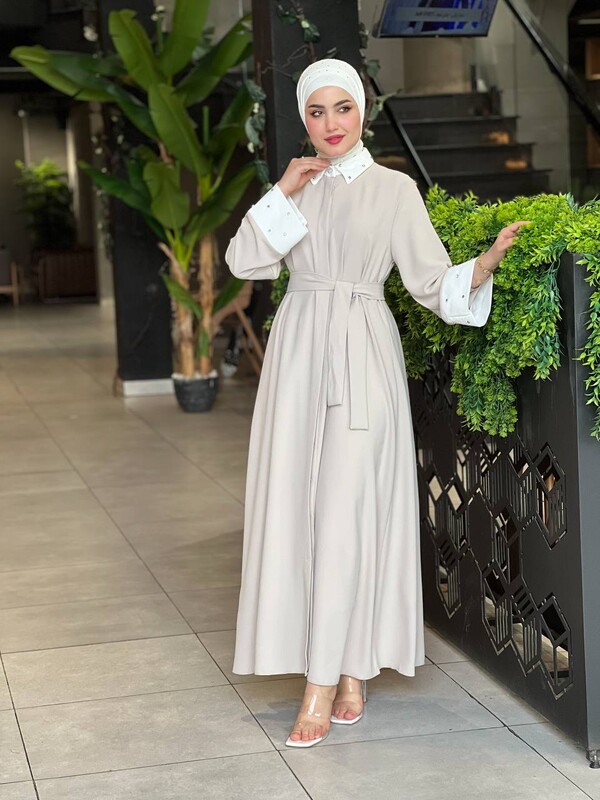 FOR YOU MODA - 4504-33B- 2 فستان - اوف وايت 