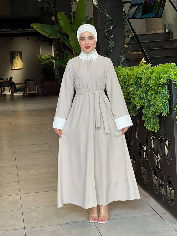 FOR YOU MODA - 4504-33B- 2 فستان - اوف وايت (1)