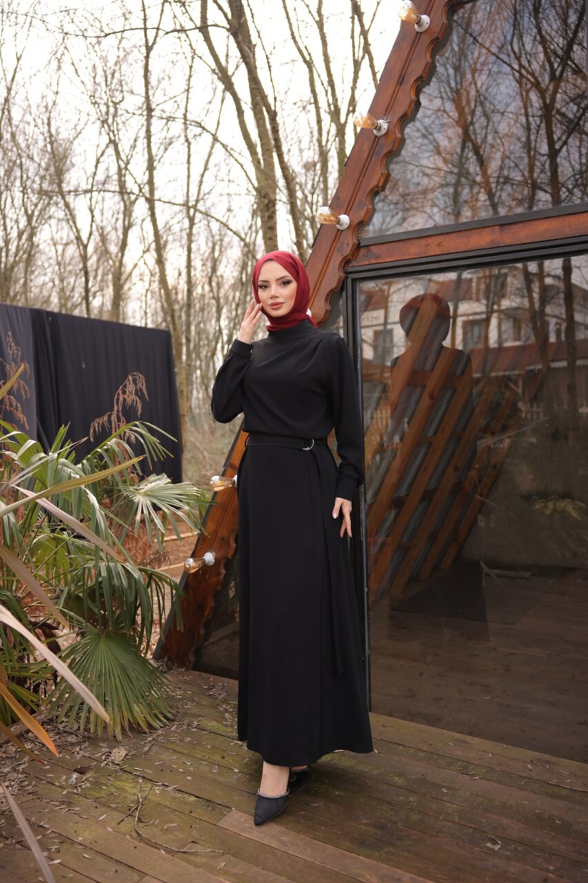 4509-1A- 1 فستان - اسود - Thumbnail