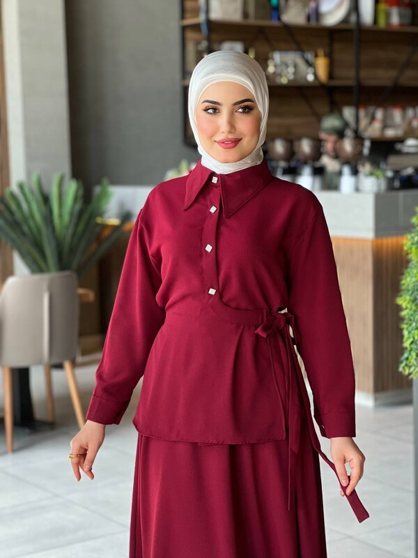 FOR YOU MODA - 4517-2G-5 سوت قطعتين - ماروني (1)