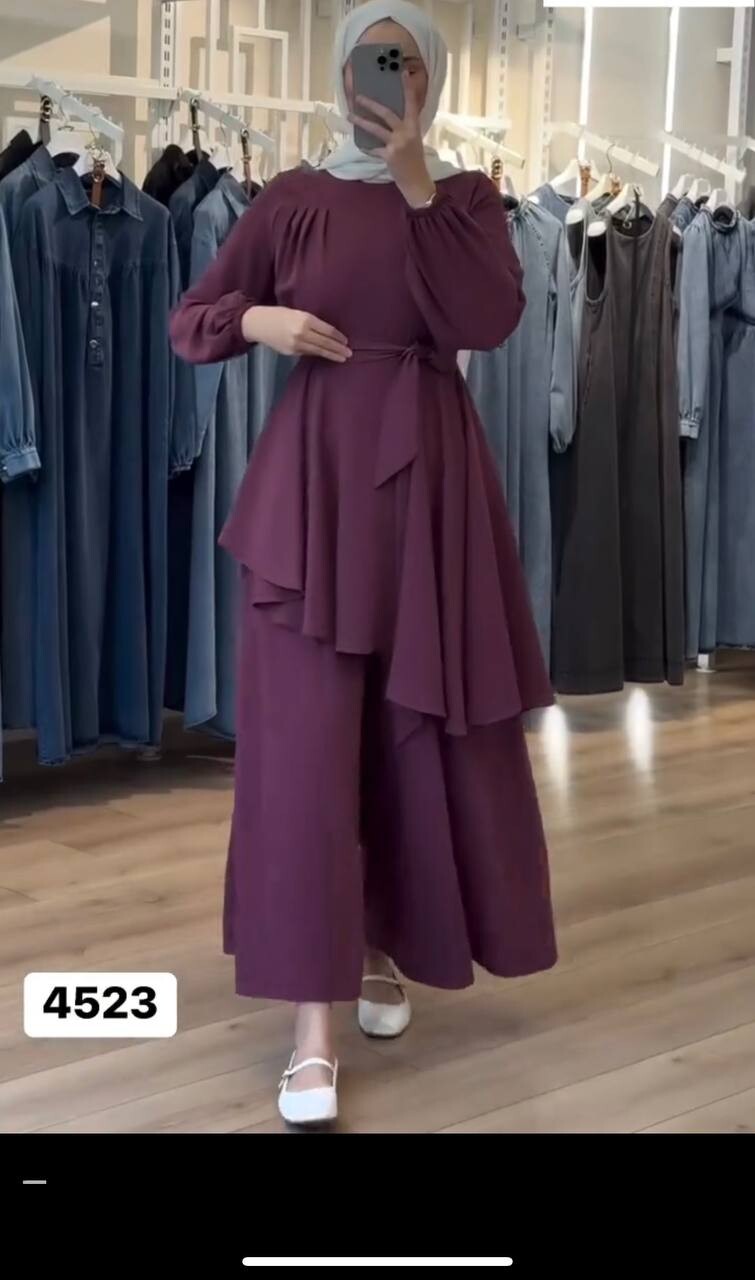 FOR YOU MODA - 4523-49A-6 سوت قطعتين -بفسجي غامق  FOR YOU MODA - 4523-49A-6 سوت قطعتين -بفسجي غامق