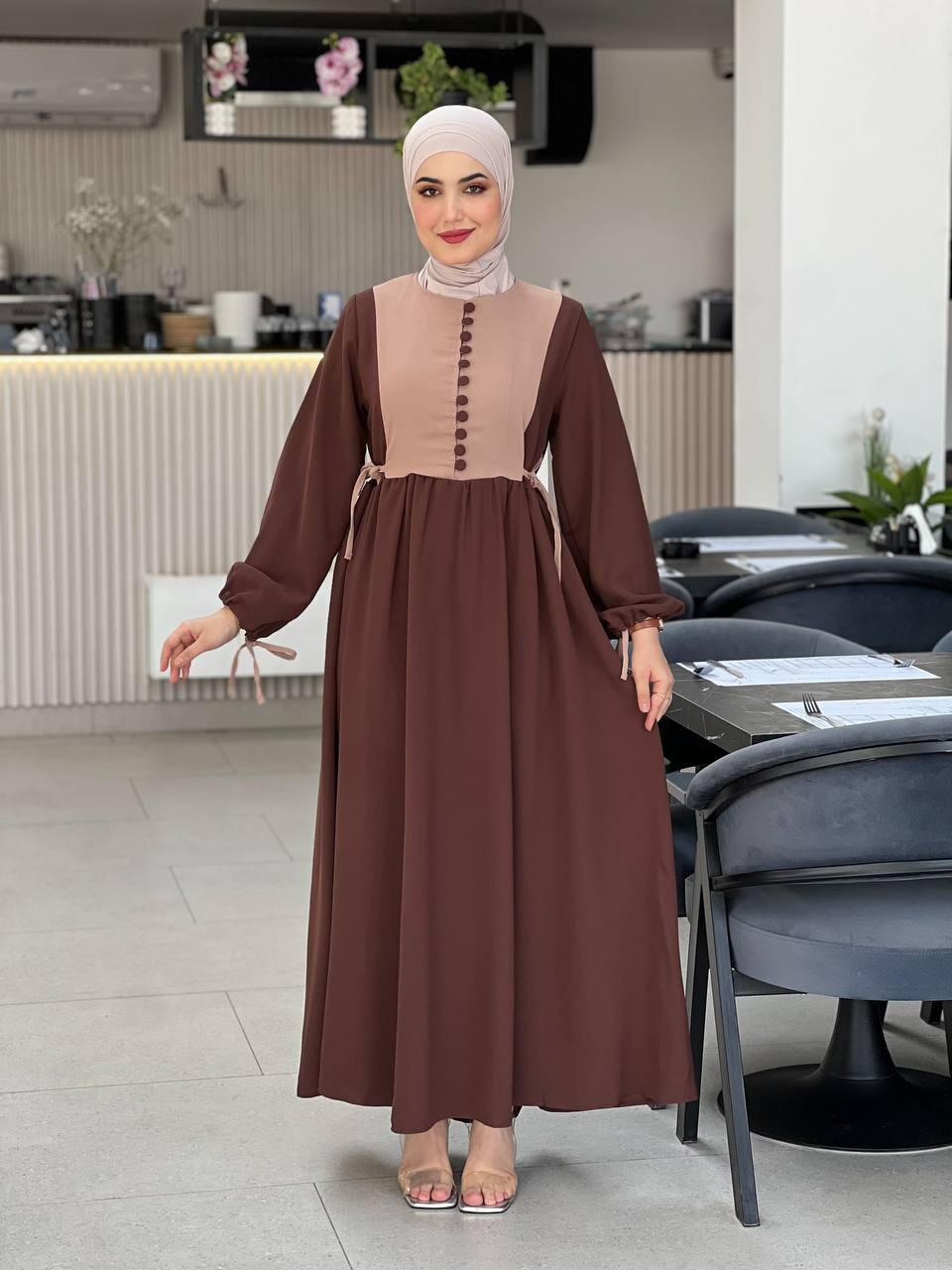 4537-10N-2 فستان لون - جوزي - Thumbnail
