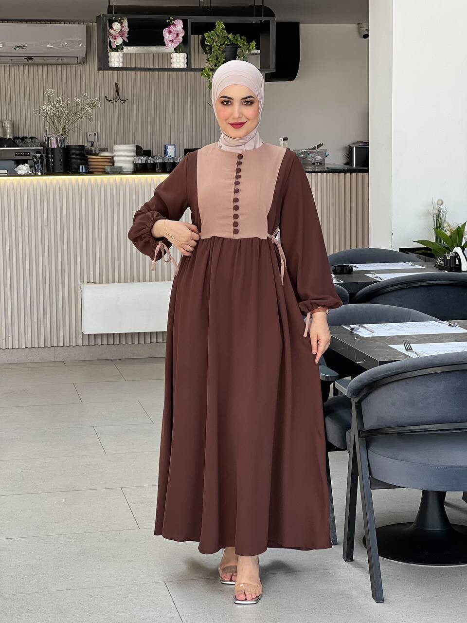 4537-10N-2 فستان لون - جوزي - Thumbnail