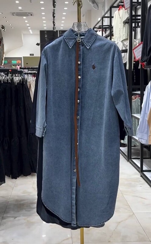 FOR YOU MODA - 4548-16A-2 كاب جينز فاتح مع حزام جلد