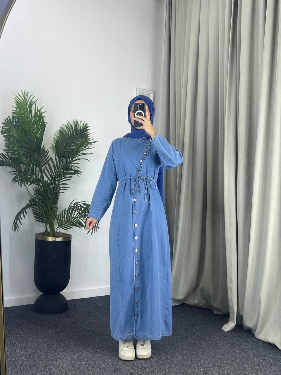 4554-36J- فستان جينز1 - Thumbnail