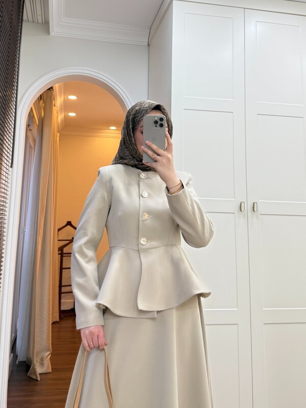 FOR YOU MODA - 4555-9M-2 سوت -بيج 