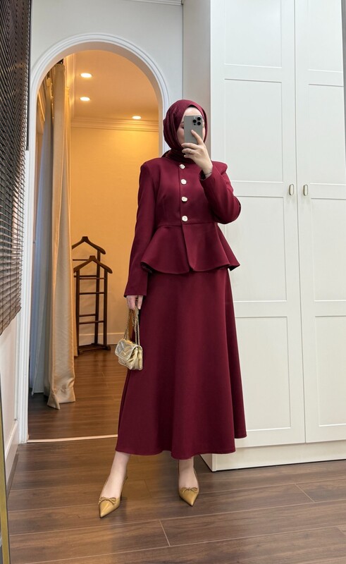 FOR YOU MODA - 4555-9M-4 سوت -ماروني (1)