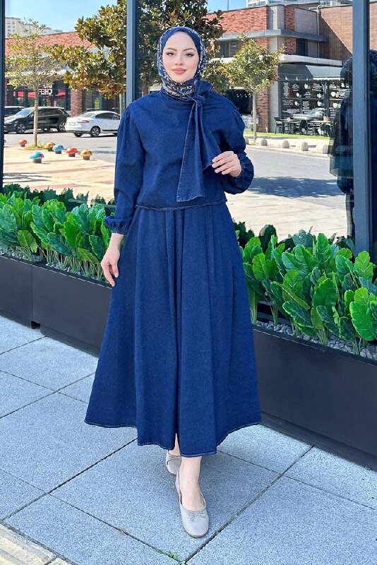 FOR YOU MODA - 4556-24L-1 طقم جينز غامق