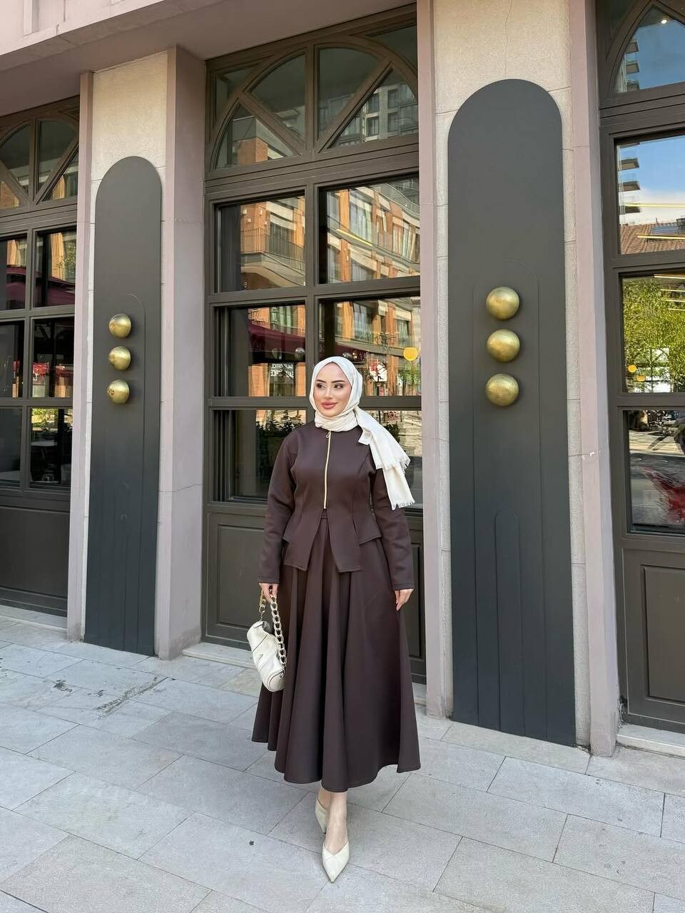 FOR YOU MODA - 4558-25F-4 طقم قطعتين - جوزي