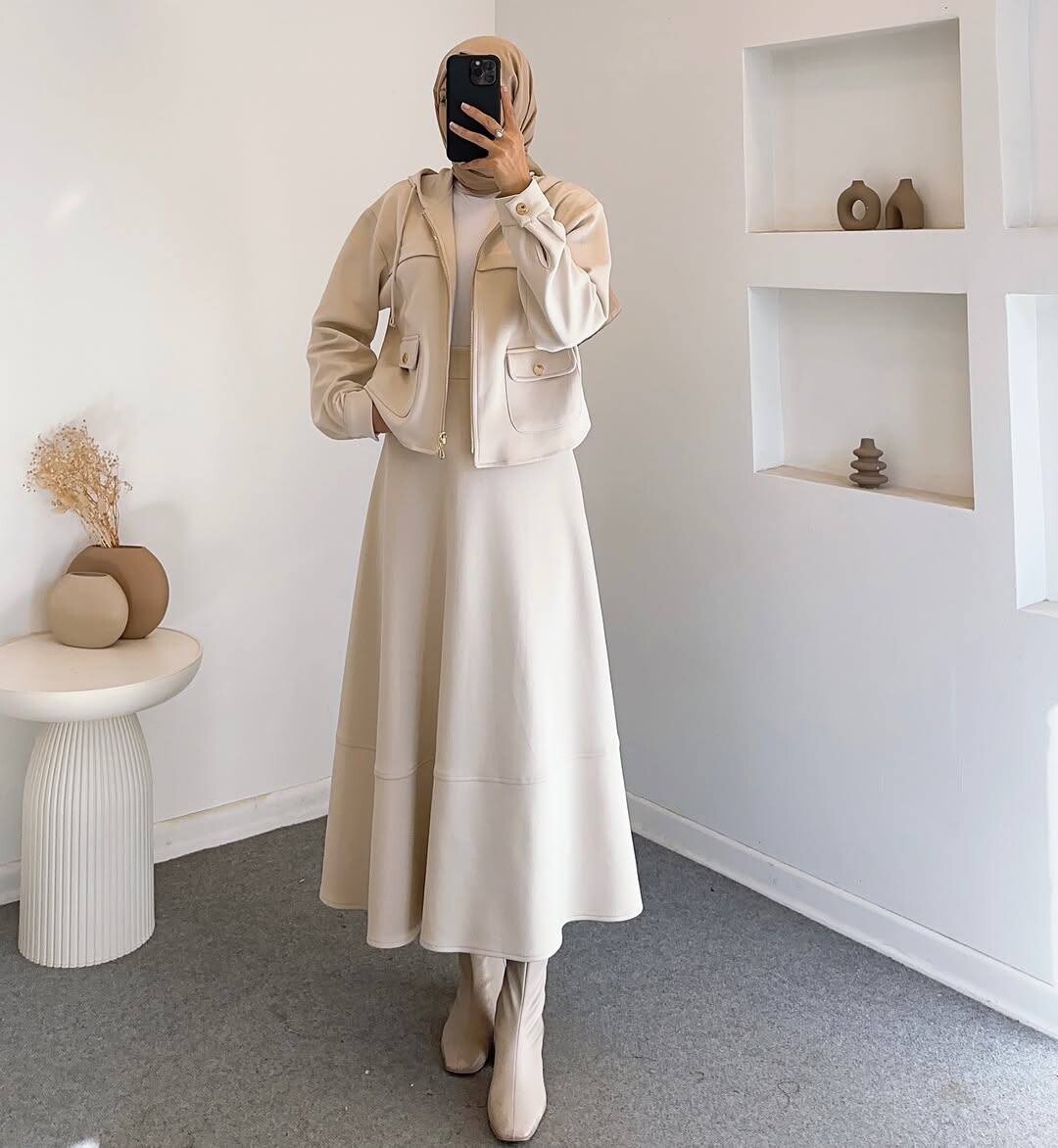 FOR YOU MODA - 4560-21F-2 طقم قطعتين - بيج