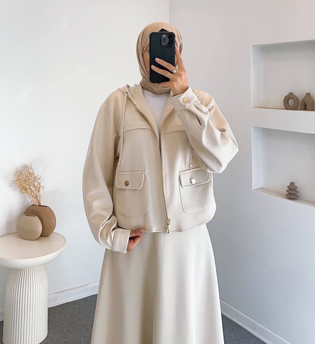 FOR YOU MODA - 4560-21F-2 طقم قطعتين - بيج (1)