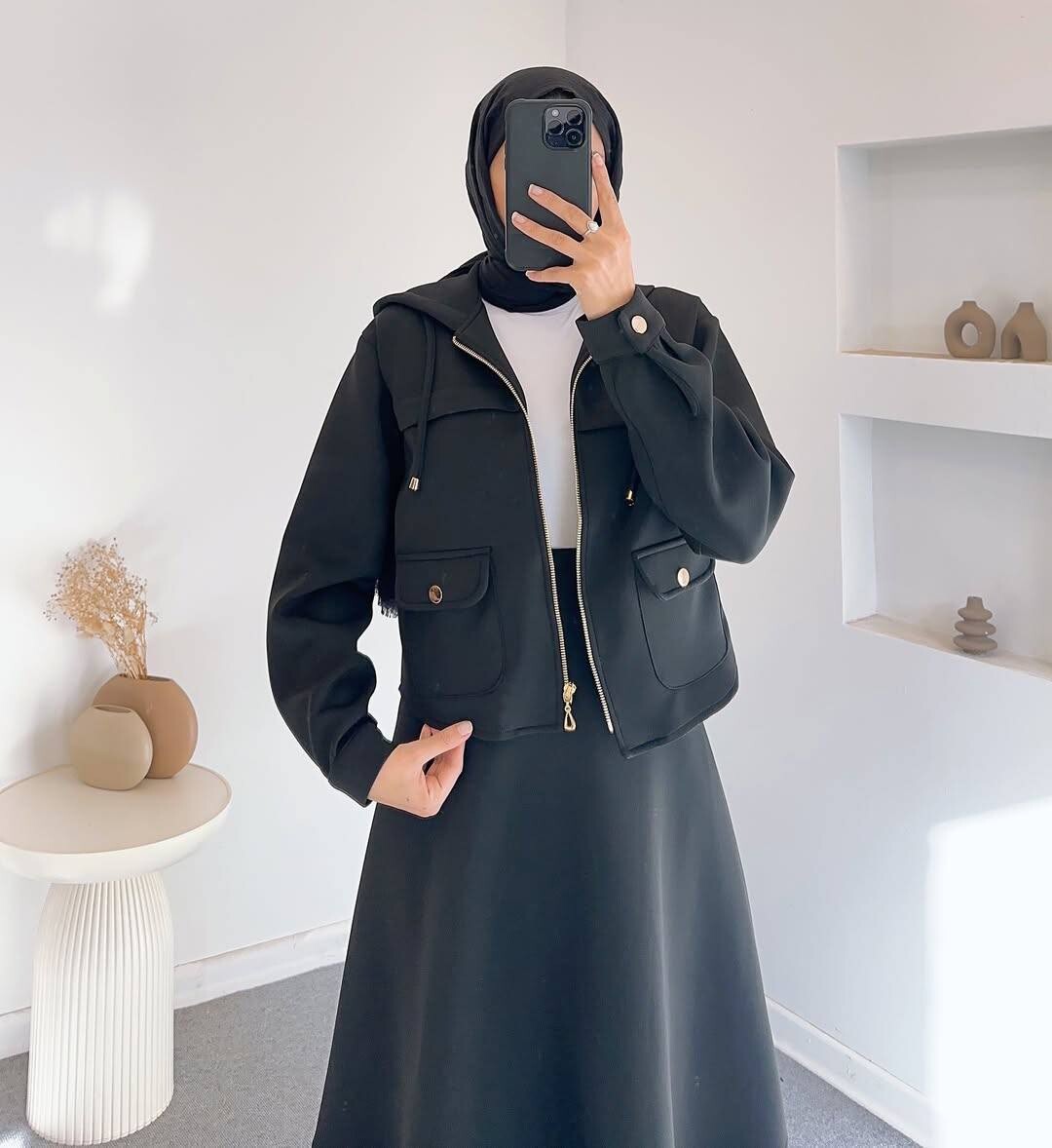 FOR YOU MODA - 4560-21F-1 طقم قطعتين - اسود