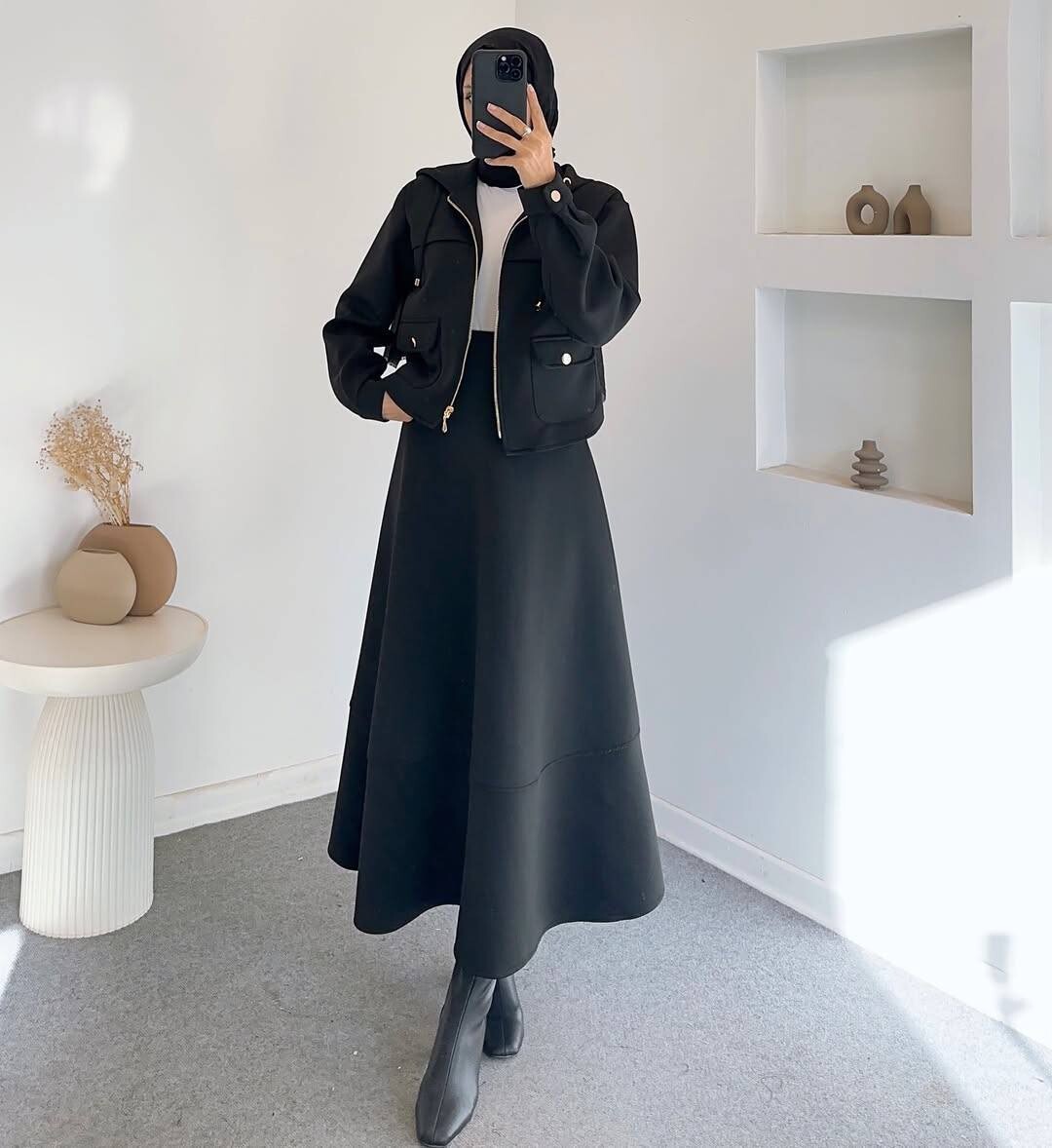 FOR YOU MODA - 4560-21F-1 طقم قطعتين - اسود (1)