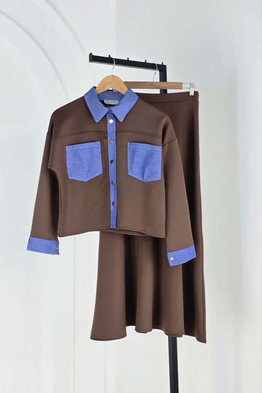 FOR YOU MODA - 4564-18O-4 سوت تنوره -جوزي 