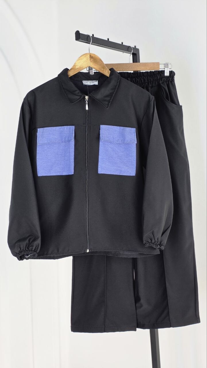 FOR YOU MODA - 4569-46k-1 سوت بنطرون-اسود