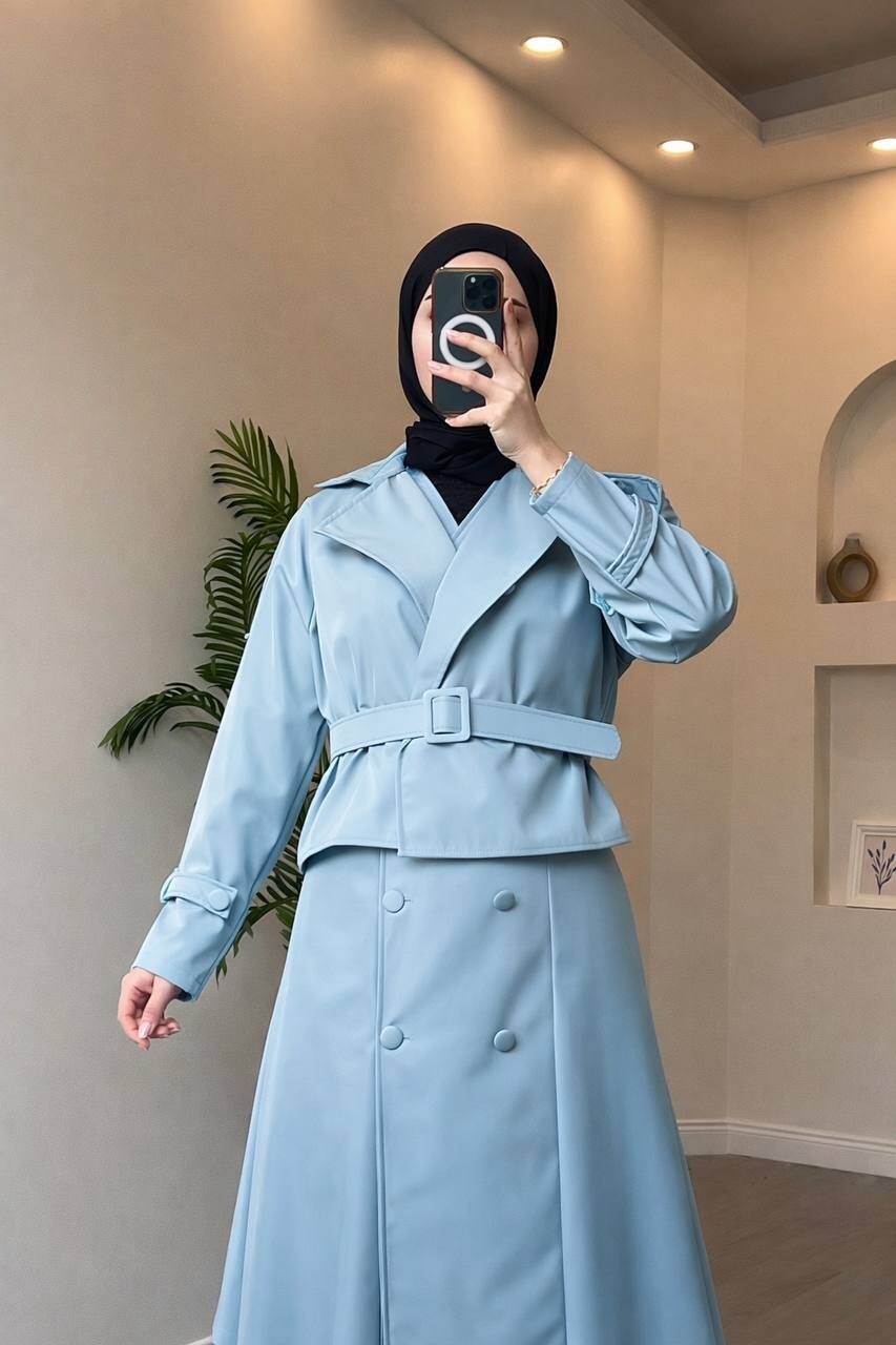 FOR YOU MODA - 4570-21PX-فستان قطعتين-سمائي (1)