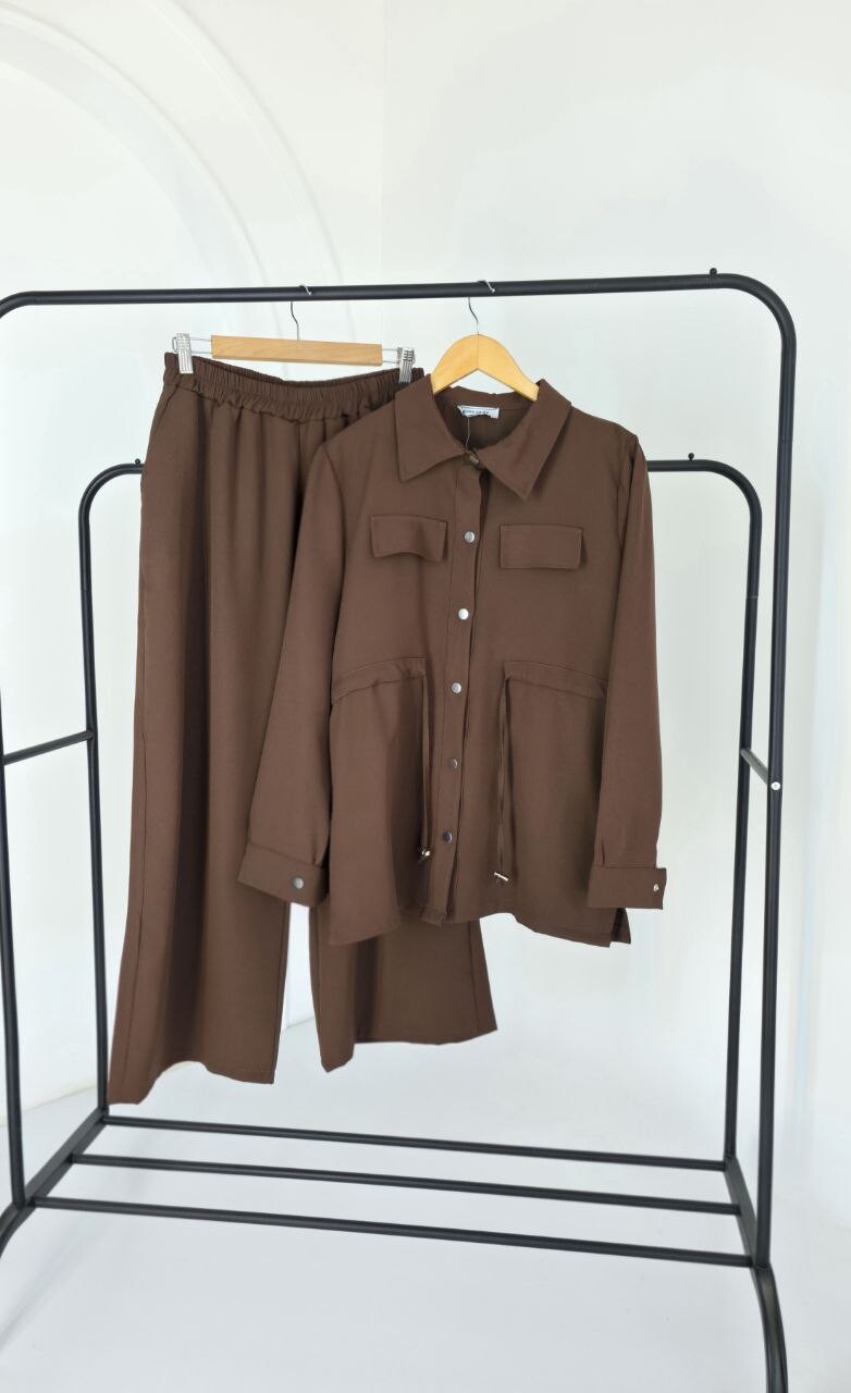 FOR YOU MODA - 4571-10O-3 سوت بنطرون -جوزي 