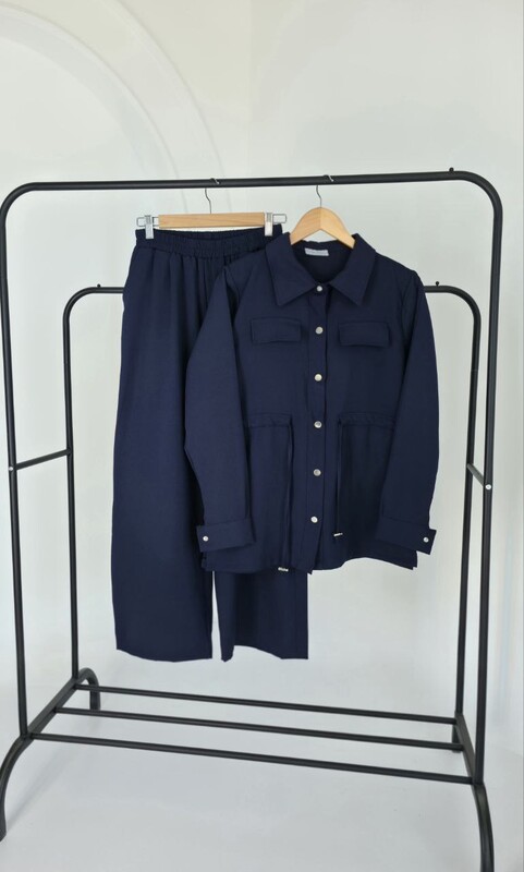 FOR YOU MODA - 4571-10O-4 سوت بنطرون -نيلي 