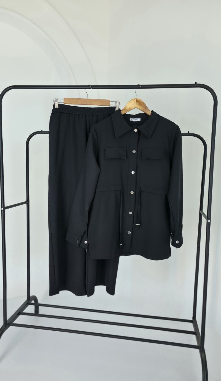 FOR YOU MODA - 4571-10O-1 سوت بنطرون -اسود