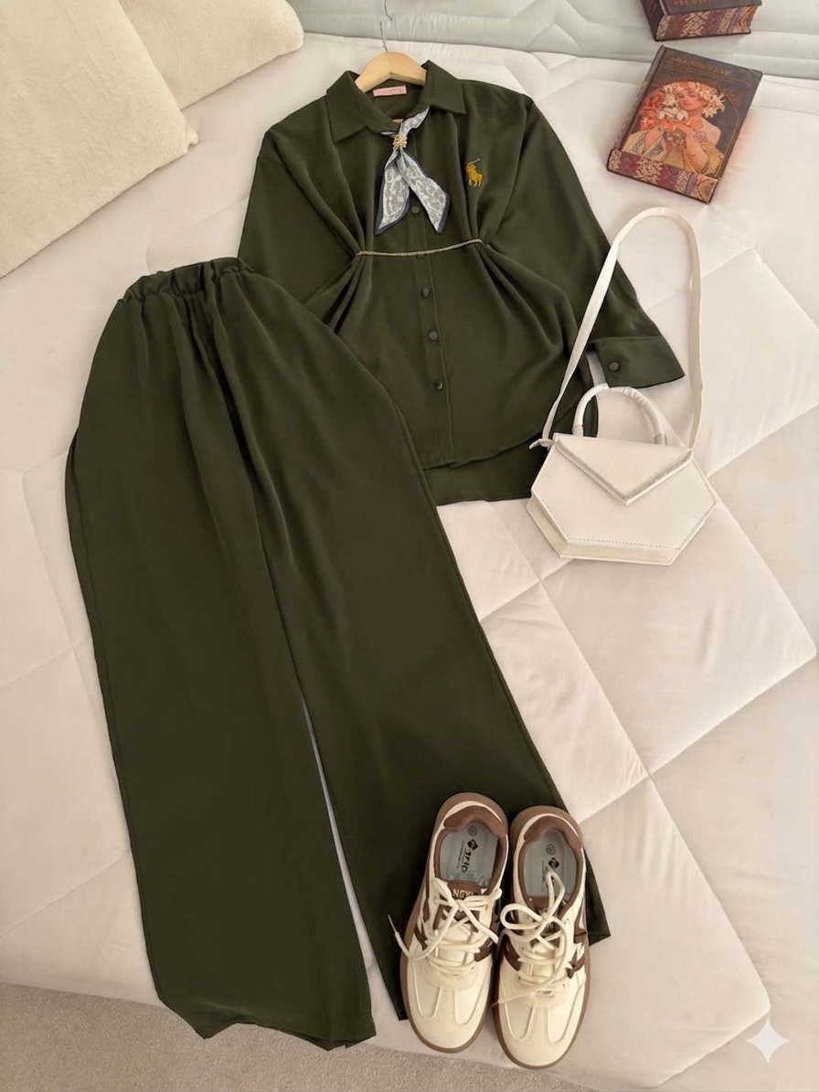 FOR YOU MODA - 4613-25N-4 سوت بنطرون -خاكي