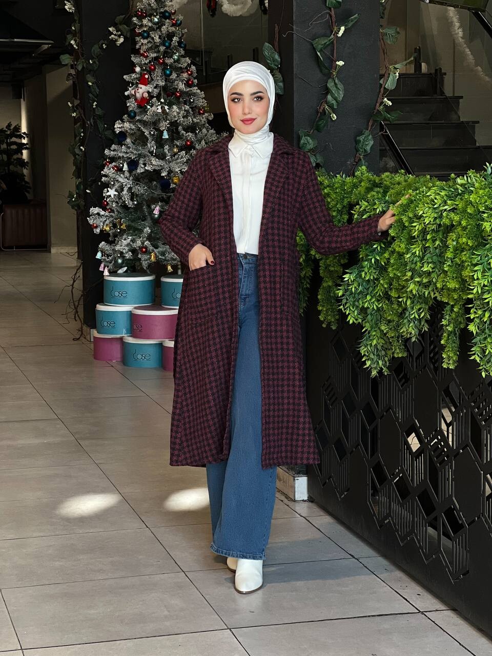 FOR YOU MODA - 4632-26V-2 كوت كاروهات ناعم ماروني (1)