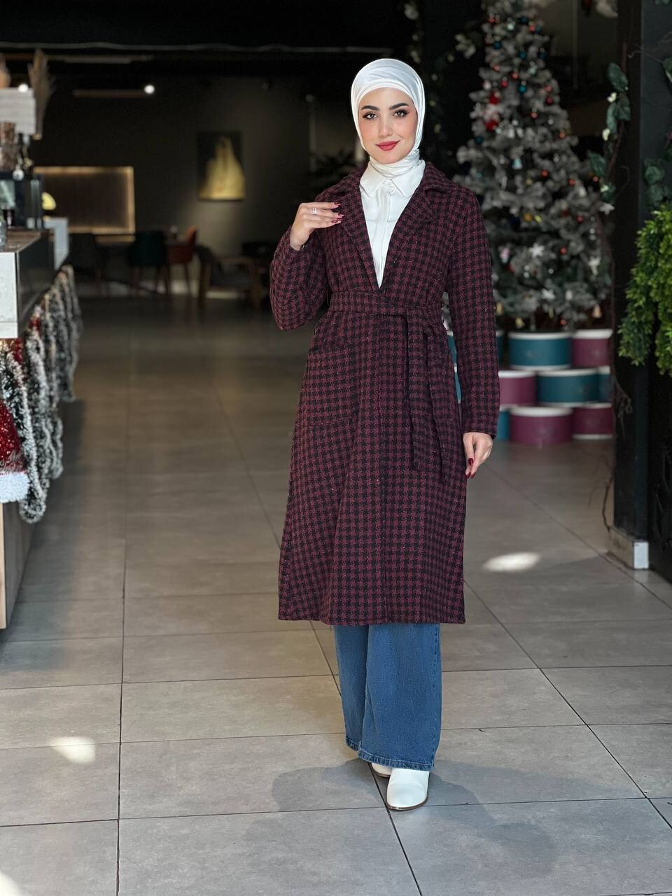 4632-26V-2 كوت كاروهات ناعم ماروني - Thumbnail