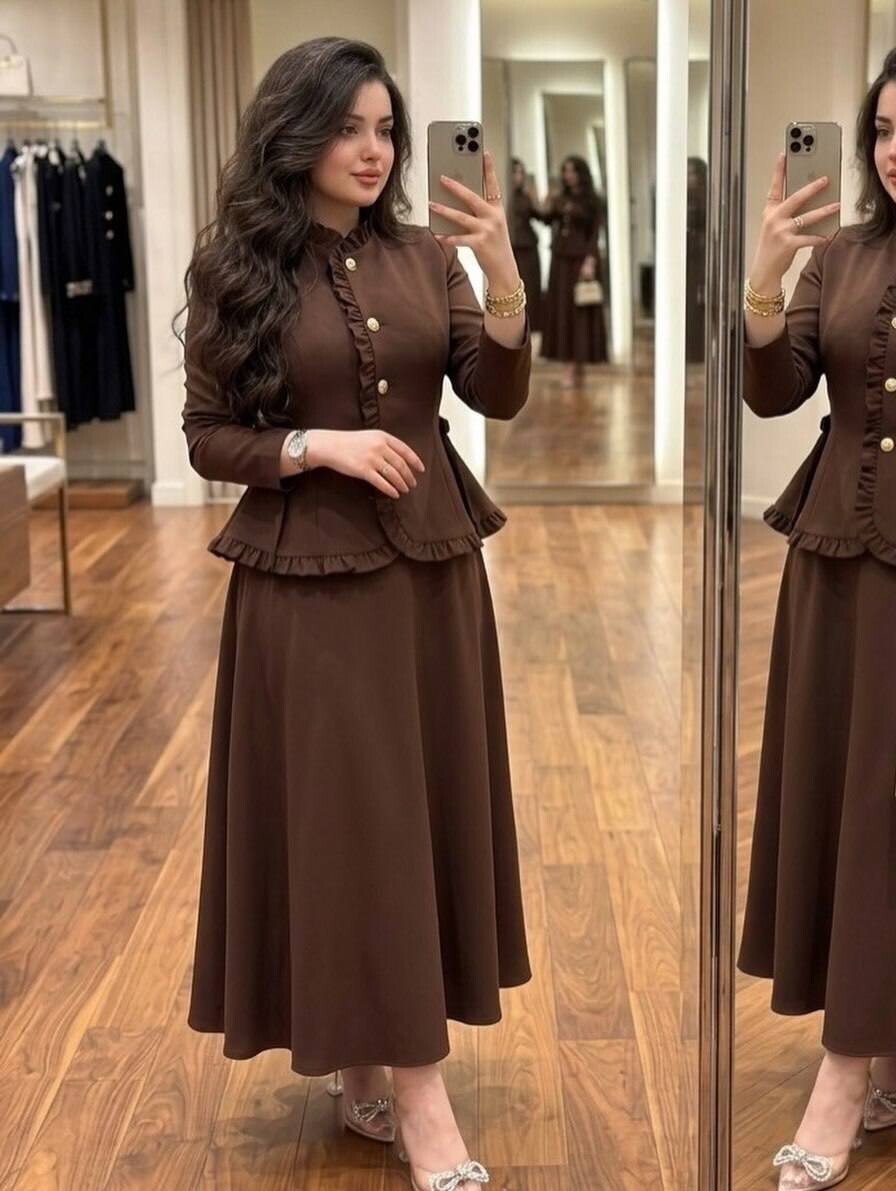 FOR YOU MODA - 4748-13F-3 طقم تنوره جوزي