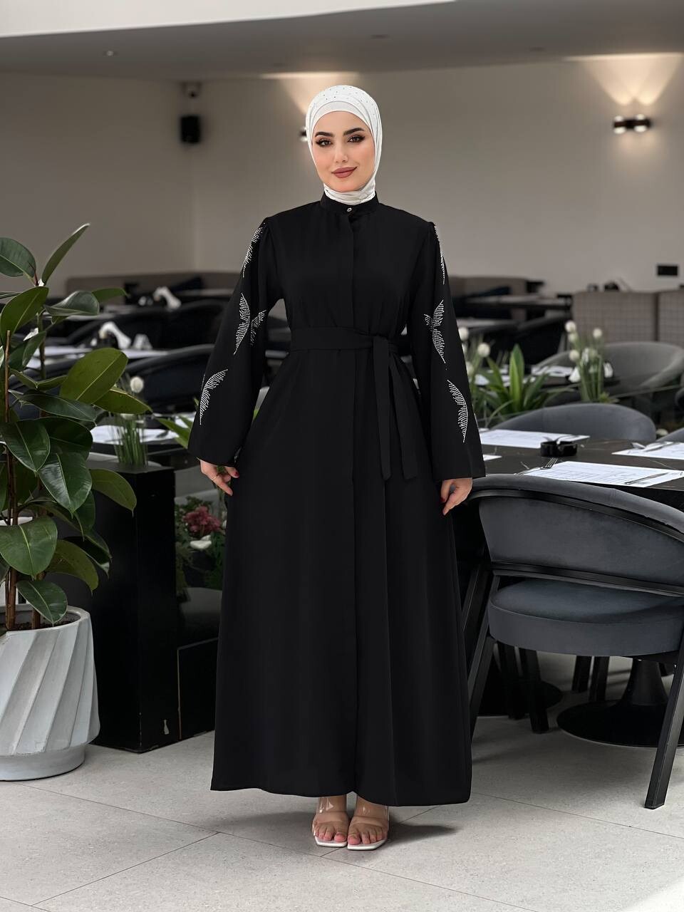5008-41O-1 فستان لون - اسود - Thumbnail
