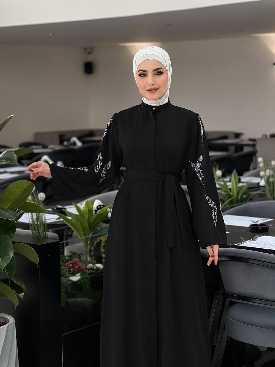 5008-41O-1 فستان لون - اسود - Thumbnail