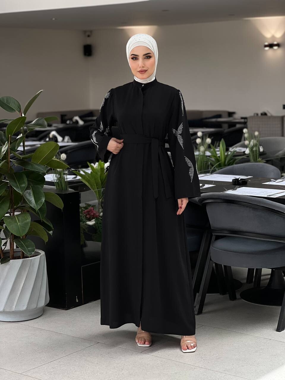 5008-41O-1 فستان لون - اسود - Thumbnail