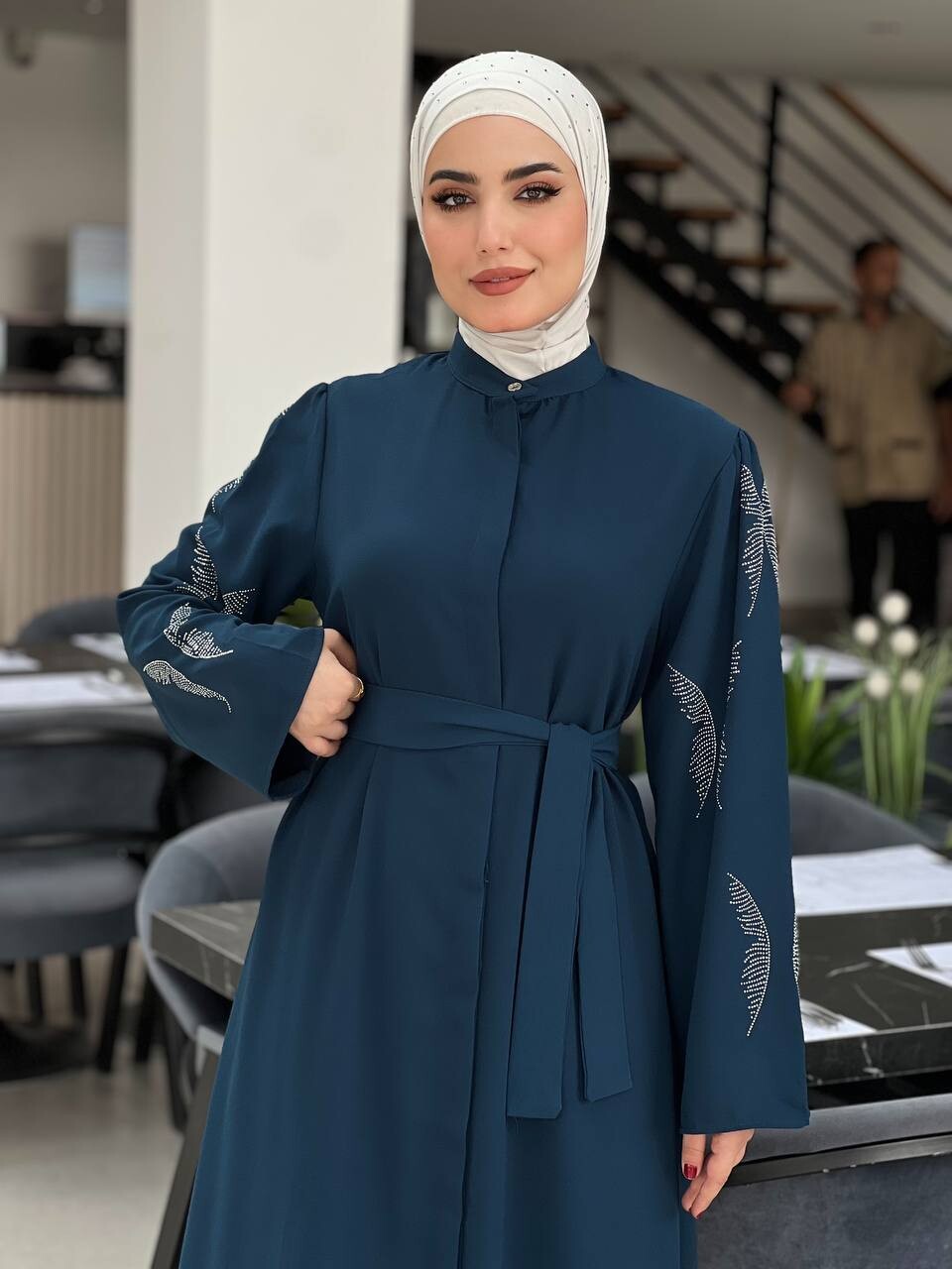 5008-41O-5 فستان لون - شذري - Thumbnail