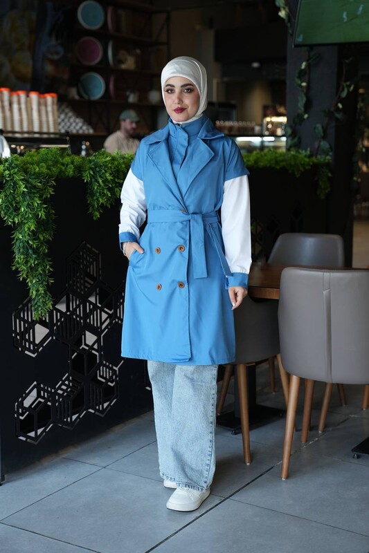 FOR YOU MODA - 5040-2-11S- ترانش قطعتين ازرق